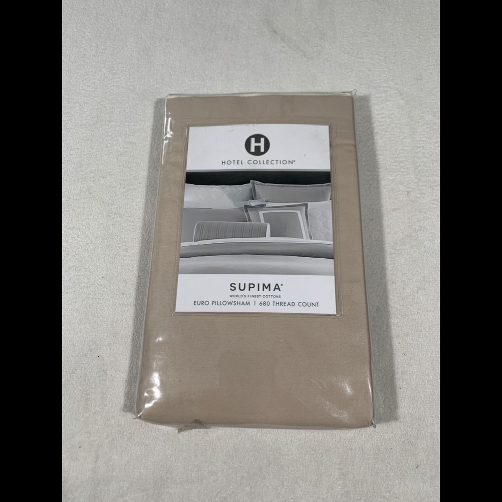 NIB Hotel Collection Contrast Flange (1) European Sham in 2 Tone‎ Pear